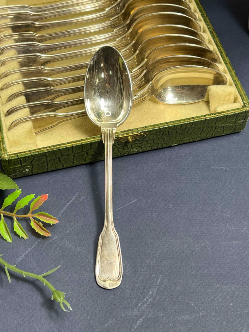 Чайные ложки Европа, Англия, мнц с серебрением, маркировка.  Винтаж. Цена за 6шт. Картинка 3